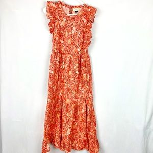 Universal Thread Orange Floral Maxi Dress